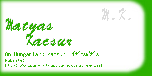 matyas kacsur business card